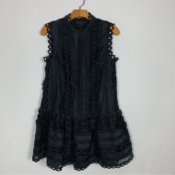 Endless Rose Crochet Mini Black Dress Romantic Lace Sleeveless XS - Picture 5 of 11